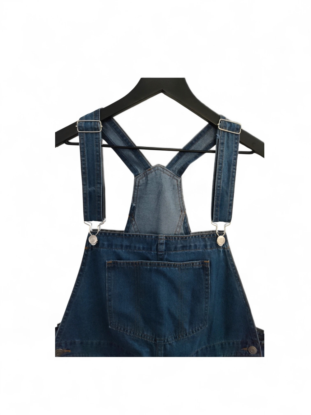 🆕 Glamaker Denim Overall Shorts for Women Casual Blue Jean Romper Size XL - Picture 6 of 13